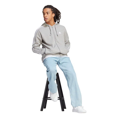 ADIDAS Essentials French Terry 3-Stripes Full-Zip Hoodie Men 6 ADIDAS Essentials French Terry 3-Stripes Full-Zip Hoodie Men - Image 4